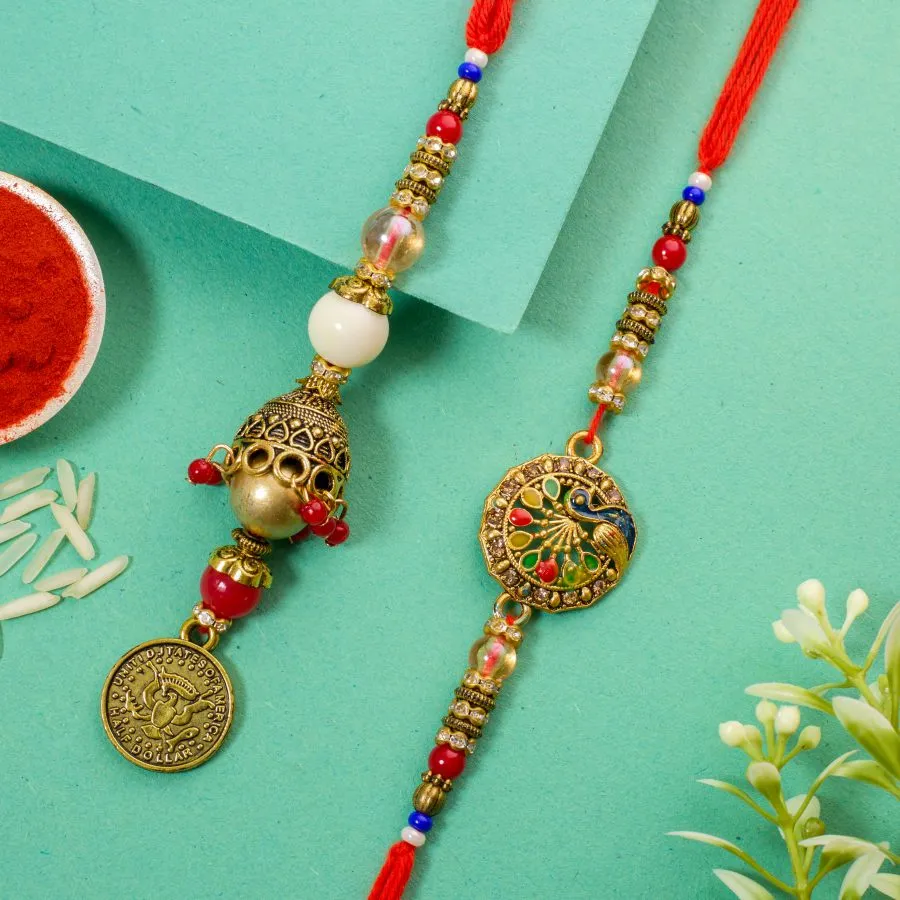 Kundan Bhaiya Bhabhi Rakhi Set