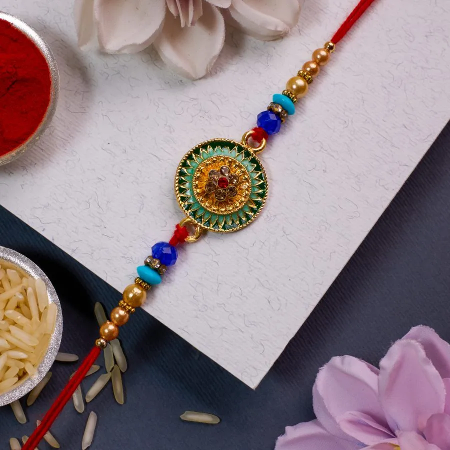 Traditional Kundan Rakhi Gift