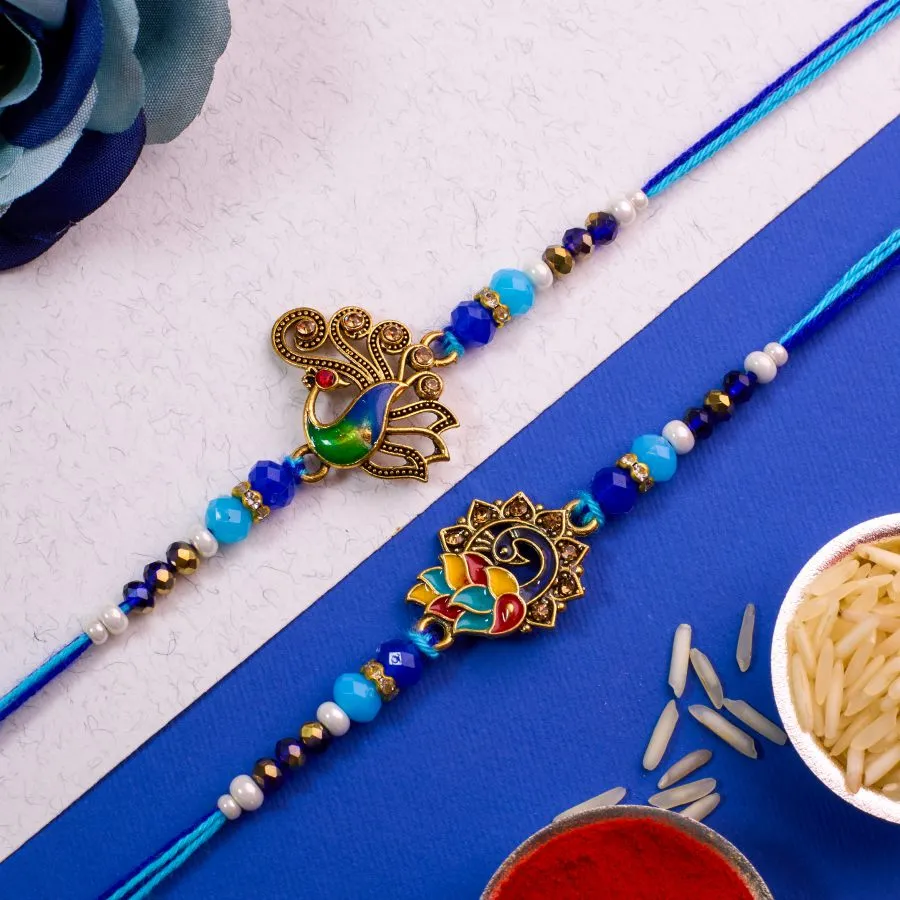 Radiant Peacock Rakhi Celebration Set