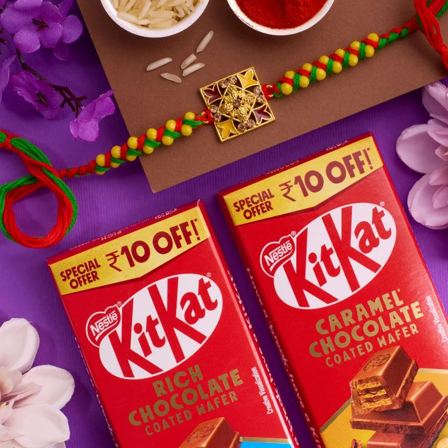 Floral Kundan Rakhi with Chocolate Bliss