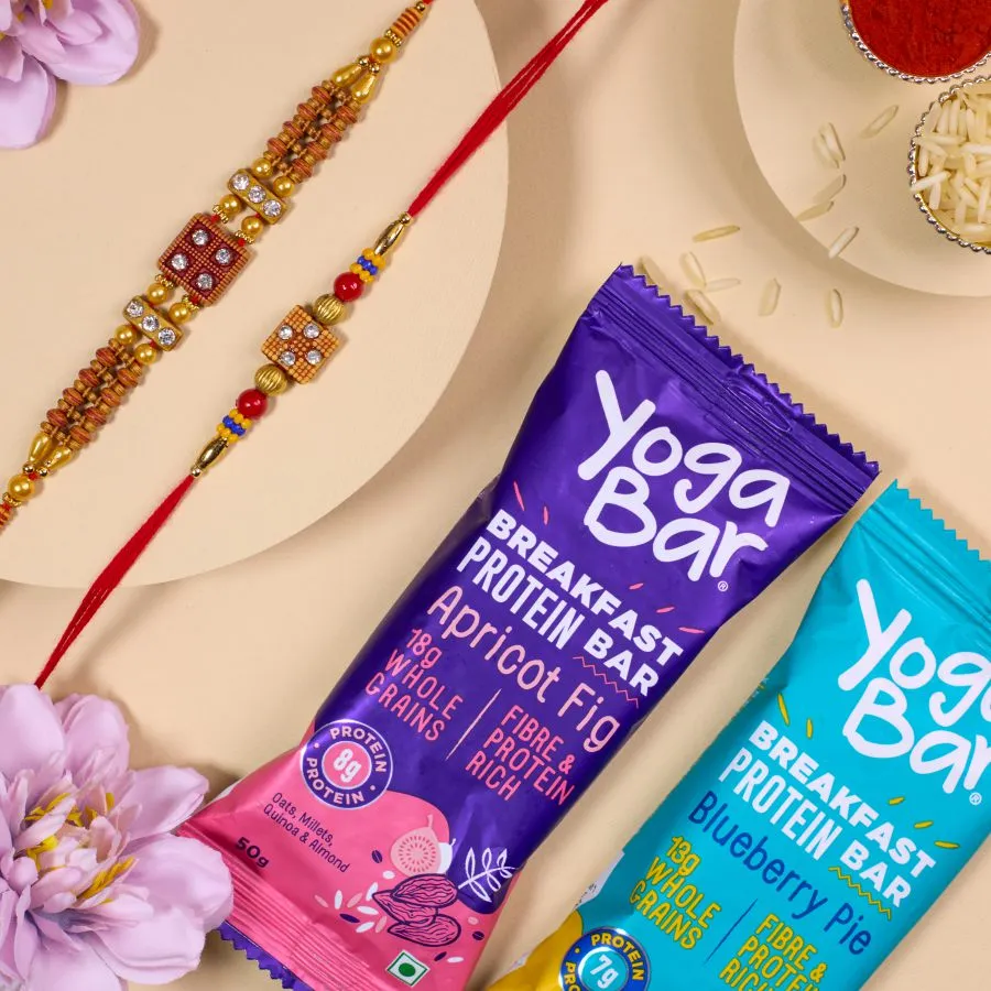 Exquisite AD Rakhi & Healthy Snack Combo