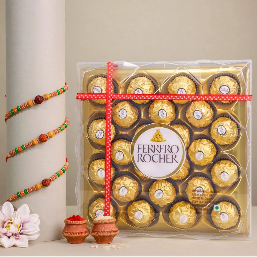 Divine Rudraksh Rakhi & Rocher Treats