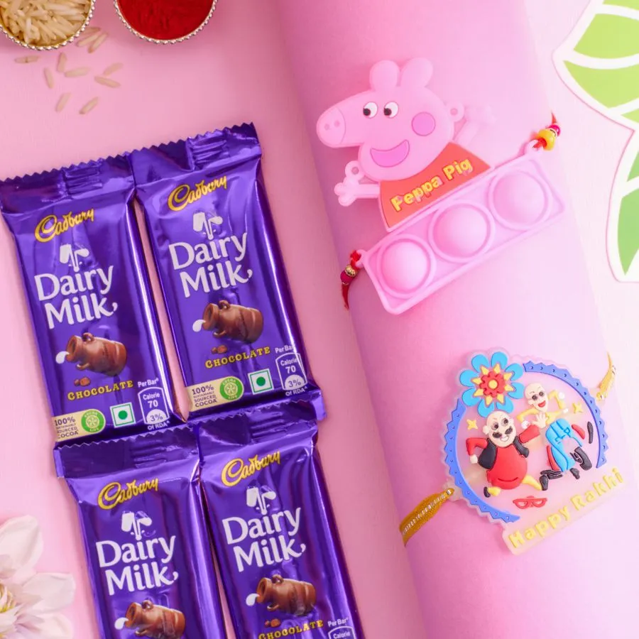 Adorable Kids Rakhi with Dairy Milk