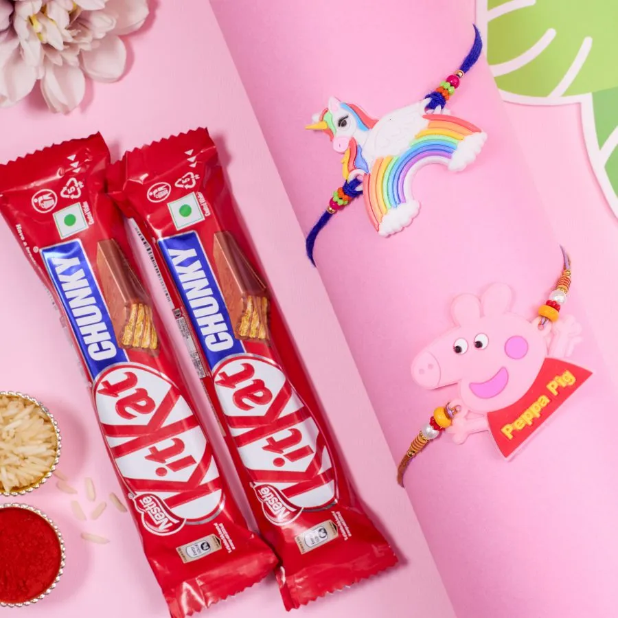 Playful Rakhi and KitKat Chocolate Duo