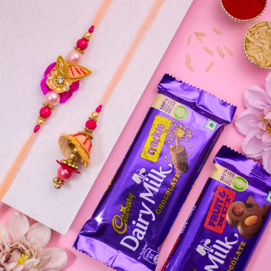 Designer Rakhi Set with Homemade Chocolates