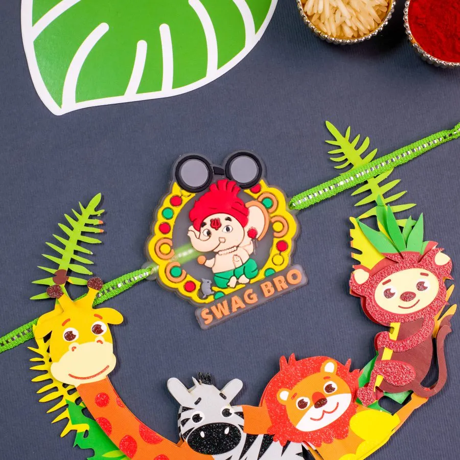 Colorful Kids Ganesh Rakhi Gift