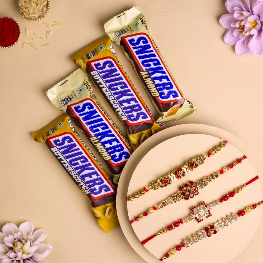 Delicious Snickers and AD Rakhi Combo