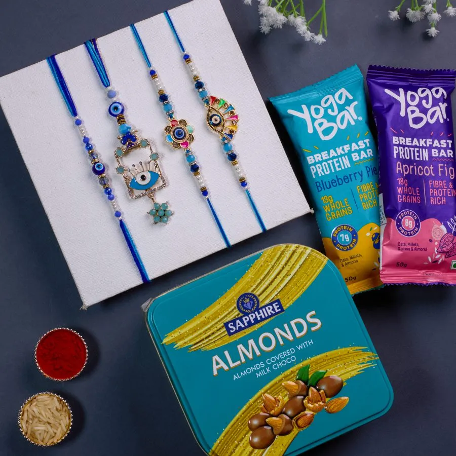 Evil Eye Rakhi with Sweet Surprises