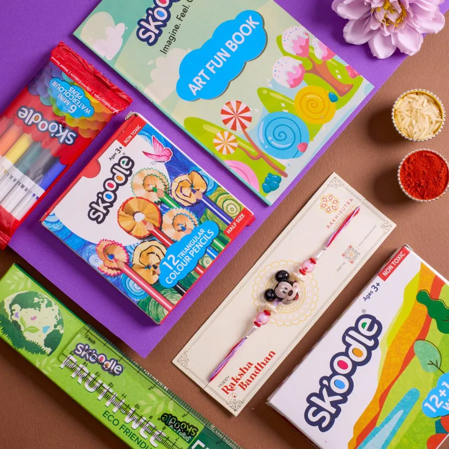 Mickey Mouse Rakhi and Art Kit