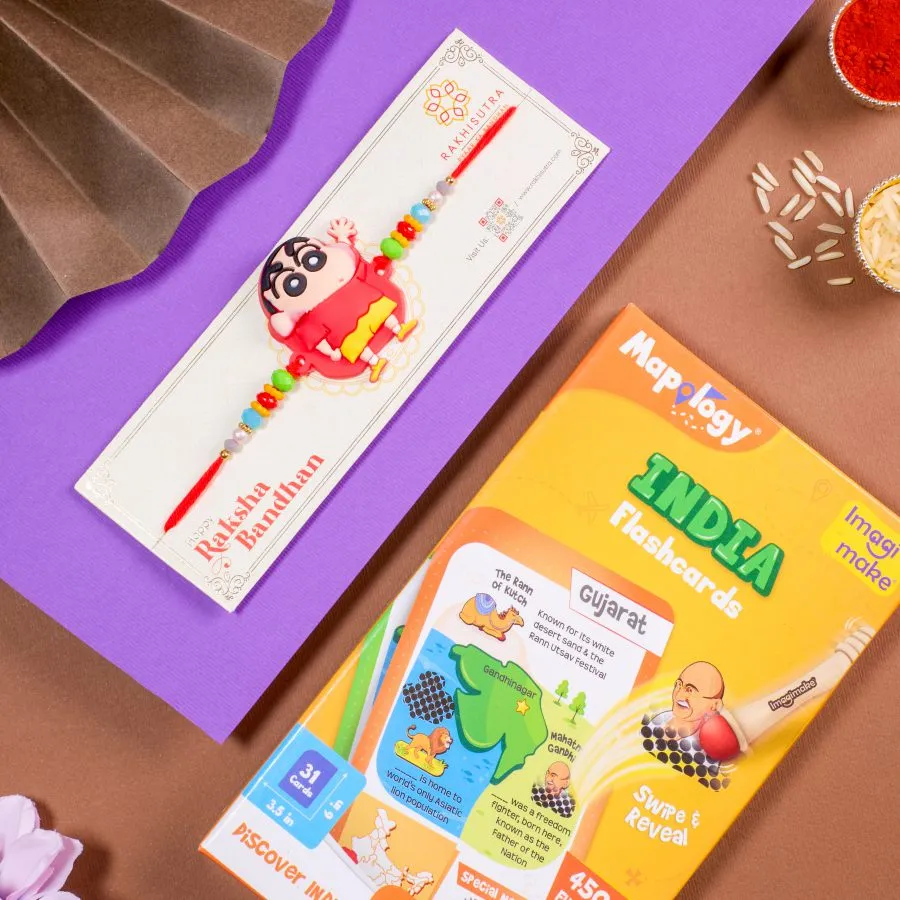 Delightful Shinchan Rakhi With Mapology Flashcards