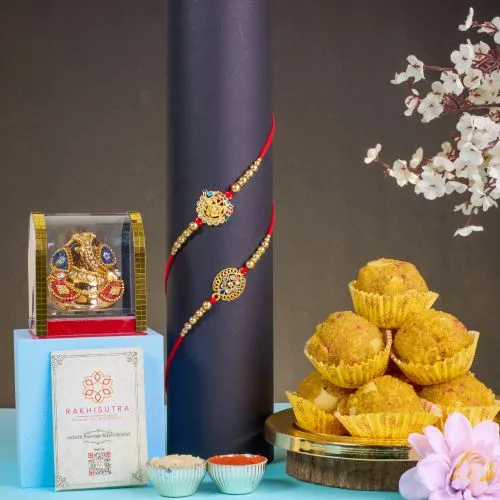 Divine Rakhi Set with Sweet Indulgence