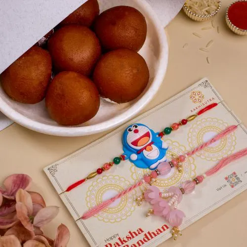 Amazing Family Rakhi Set N Gulab Jamun Treat