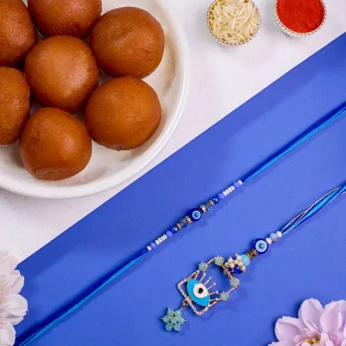Premium Evil Eye Bhaiya Bhabhi Rakhi N Sweets