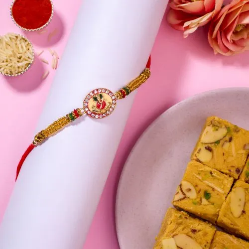 Divine Ganesha Rakhi N Soan Papdi Surprise