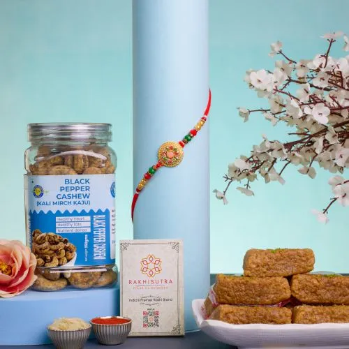 Elegant Kundan Rakhi N Gourmet Delights