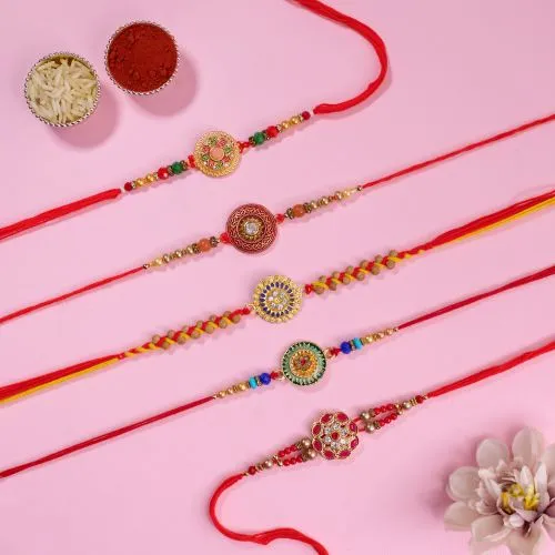 Kundan Elegance Rakhi Set