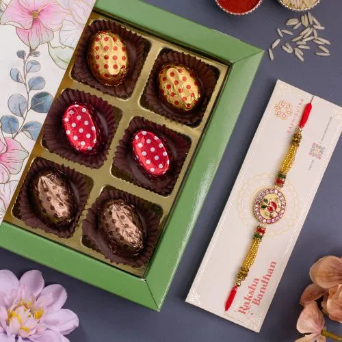 Designer Rakhi & Chocolates Combo