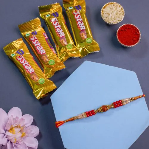 Elegant Rakhi and Chocolate Combo