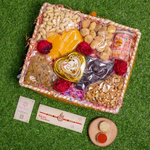 Premium Designer Rakhi & Gourmet Basket