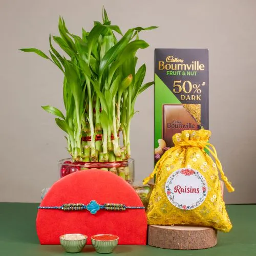 Kundan Rakhi & Gourmet Treats Combo