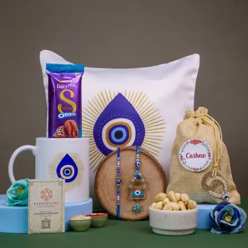 Protecting Bonds: Evil Eye Rakhi Set